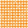 100 vogue icons set orange