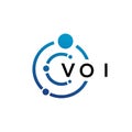 VOI letter technology logo design on white background. VOI creative initials letter IT logo concept. VOI letter design
