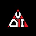 VOI triangle letter logo design with triangle shape. VOI triangle logo design monogram. VOI triangle vector logo template with red