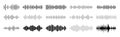 15 Distinct Audio Waveform Styles for Sound Design & Signal Visualization Royalty Free Stock Photo