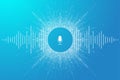 Voice assistant concept. Vector sound wave. Voice and sound recognition equalizer wave flow background. Personal Royalty Free Stock Photo