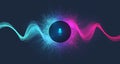 Voice assistant concept. Vector sound wave. Voice and sound recognition equalizer wave flow background. Personal