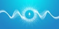 Voice assistant concept. Vector sound wave. Voice and sound recognition equalizer wave flow background. Personal