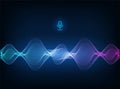 Voice assistant concept. Vector sound wave