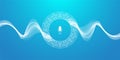 Voice assistant concept. Vector sound wave. Voice and sound recognition equalizer wave flow background. Personal