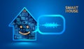 Voice assistant helps you to manage smart home system. Smart house said in a human voice. Control the Internet of things using