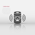 Voice assistant icon in flat style. Smart home assist vector illustration on white isolated background. Command center business