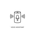 Voice assistant smart icon. Digital voice assistant speaker home vector icon, computer control device Royalty Free Stock Photo