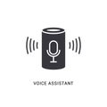 Voice assistant smart icon. Digital voice assistant speaker home vector icon, computer control device