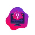 Voice and audio recognition software vector icon Royalty Free Stock Photo