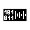 Voice binary code glyph icon vector illustration