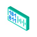 Voice binary code isometric icon vector illustration