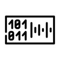 Voice binary code line icon vector illustration