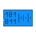 voice binary code icon color illustration