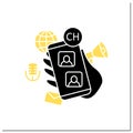 Voice chat app glyph icon