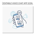 Voice chat app line icon