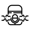 Voice command agent device icon outline vector. Artificial intelligent assistant