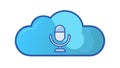 Voice Command Cloud Icon, Digital Audio Vector, vector design Generative AI Royalty Free Stock Photo