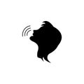 Voice command control icon. person talking