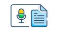 Voice Command Document or Audio Transcription Icon, vector design Generative AI Royalty Free Stock Photo