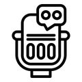 Voice command microphone icon outline vector. Virtual smart assistant