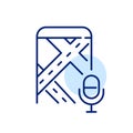 Voice command navigation app. Personal assistant artificial intelligence. Pixel perfect icon