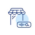 Voice commerce. Using personal assistant to search for items at online store. Pixel perfect icon Royalty Free Stock Photo