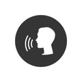 Voice control icon. Speak or talk recognition linear icon, speaking and talking command, sound commander or speech