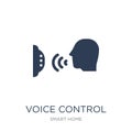 Voice control icon. Trendy flat vector Voice control icon on white background from smart home collection Royalty Free Stock Photo