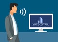 Voice control vector illustration. Smart computer