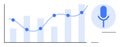 Voice Data Analysis with Growth Chart and Microphone Icon Representing Audio Insights and Trends Royalty Free Stock Photo