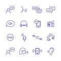 Voice ear line icon sound wave. Music vector thin voice speech icon spectrum volume audio level