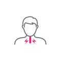 Vocal cord icon with person image vector illustration