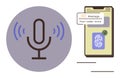 Voice Input and Mobile Authentication with Verification Code and Fingerprint Scan Royalty Free Stock Photo