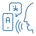 Voice Interpreter Translator doodle icon hand drawn illustration