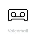 Voice mail icon. Editable line vector