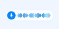 Voice message, audio chat interface and record play bubble, vector messenger playback. Voice message icon of microphone button and