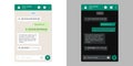 Voice message chat interface for messenger application, vector flat template. Chat messenger with voice message record or