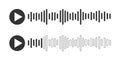 Voice message icons. Audio chat, radio, podcast interface with speech or sound waves isolated on white background
