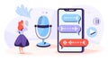 Voice message in online chat. Idea of modern technology