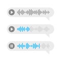 Voice Messages Bubbles Set on White Background. Vector