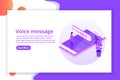 Voice Messages Isometric, event notification.