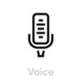 Voice Microphone icon. Editable Vector Outline.