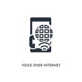 Voice over internet protocol icon. simple element illustration. isolated trendy filled voice over internet protocol icon on white Royalty Free Stock Photo