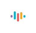 Voice recognition app logo. Audio equalizer logotype. Sound recorder,online microphone sign. Colorful music icon