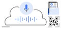 Cloud-Based Voice Recognition and Digital Document Storage with QR Code Integration Royalty Free Stock Photo