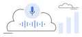 Voice Recognition Concept with Cloud Computing and Data Visualization Elements Royalty Free Stock Photo