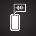 Voice recognition on device on black background for graphic and web design, Modern simple vector sign. Internet concept. Trendy Royalty Free Stock Photo