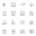 Voice recognition line icons collection. Speech, Recognition, Command, Dictate, Vocal, Sound, Utterance vector and