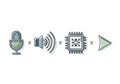 Voice recognition process transforms sound to data, AI chip converts voice input quickly now Royalty Free Stock Photo